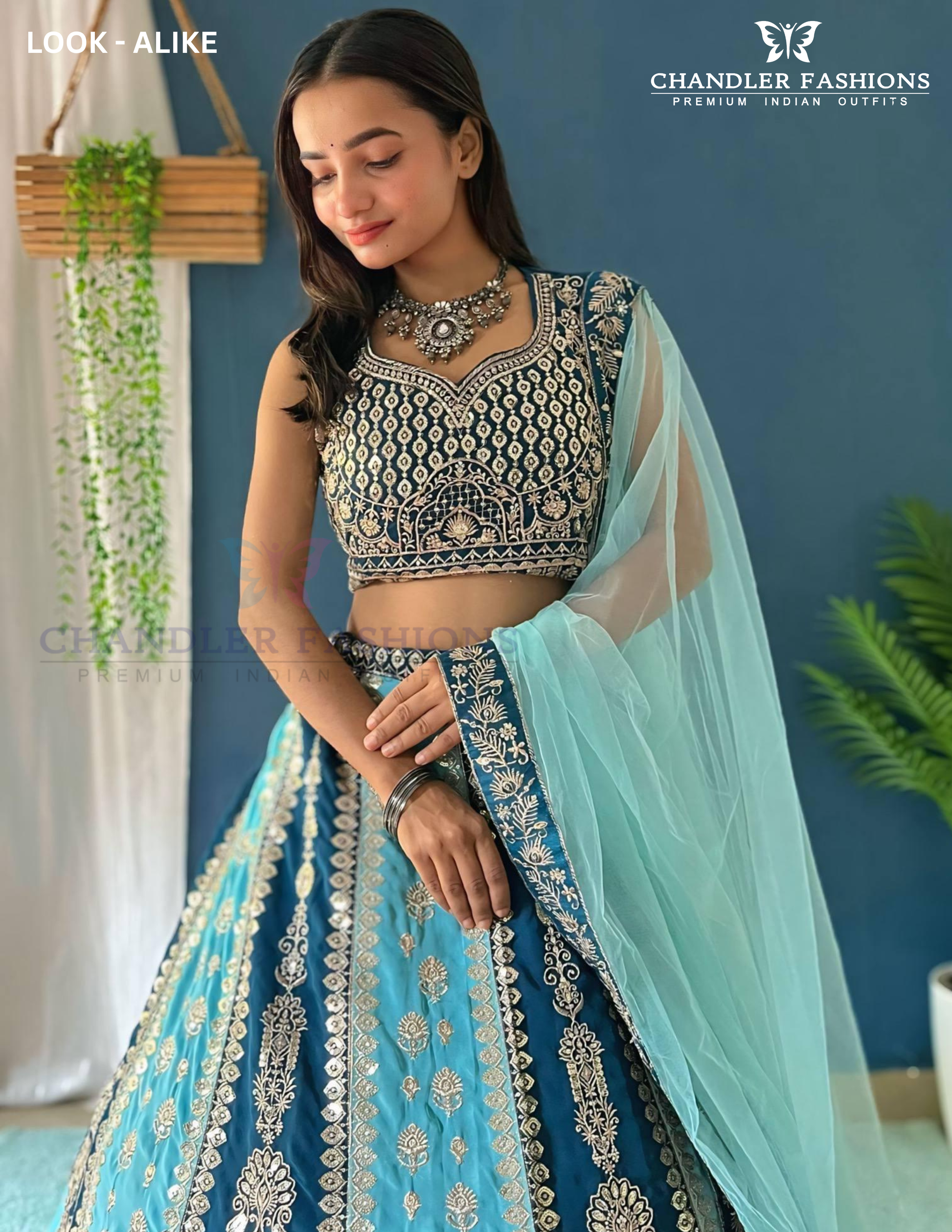 Sky Blue Color Georgette Lehenga Choli In Chandler