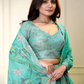 Blue Color Organza With Embroidery And Sequins Work Lehenga Near Me