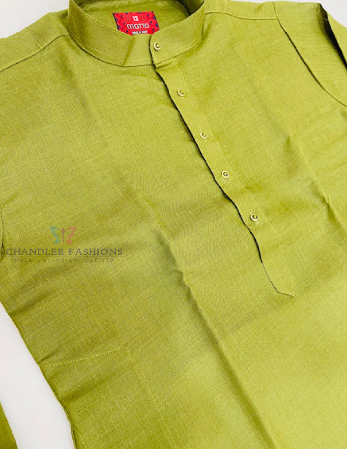 Olive Green Cotton Kurta Set In Tempe