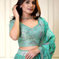 Blue Color With Embroidery And Sequins Work Lehenga In USA