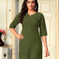 Olive Green Color Rayon Kurti For Women Near Me