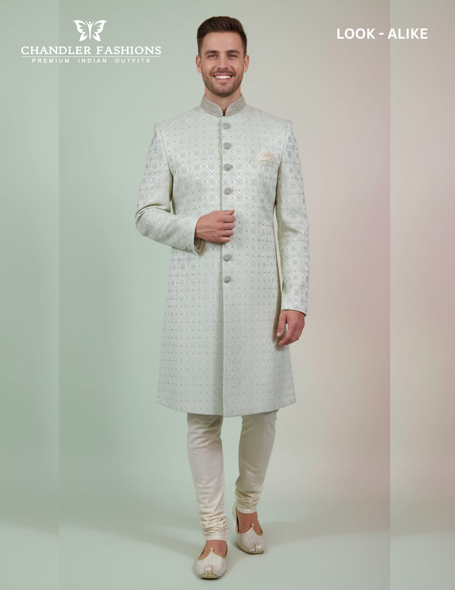 Luxurious Off White Color Silk With Hand Embroidery And Stone Work Sherwani Suits - PREMIUM QUALITY