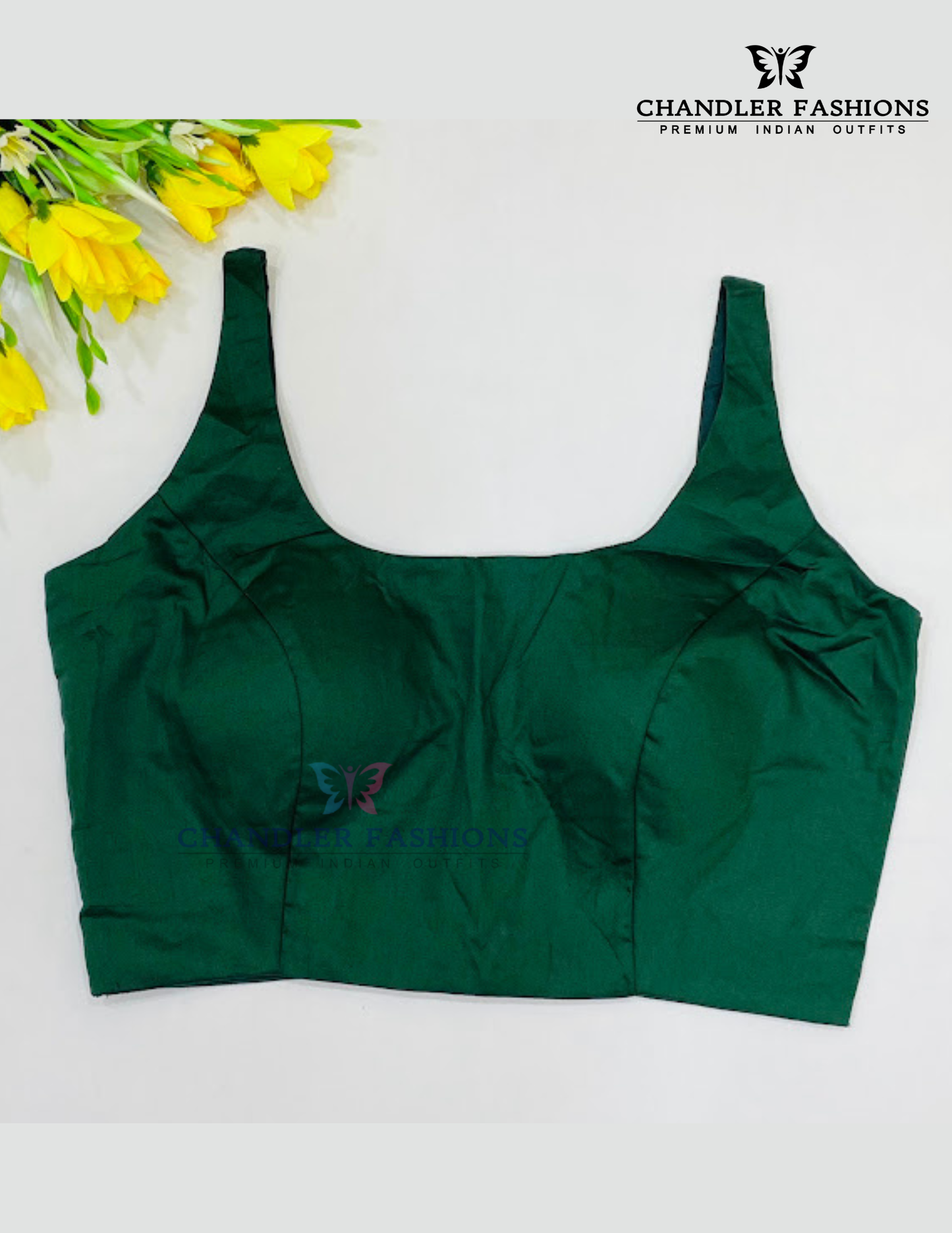 Sunning Green Color Soft Cotton Readymade Blouse For Women