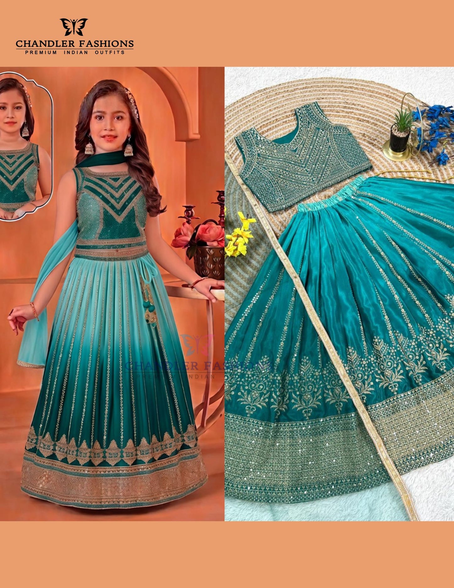 Attractive Teal Green Color Embroidery And Sequins Work Choli Set With Dupatta Near Me