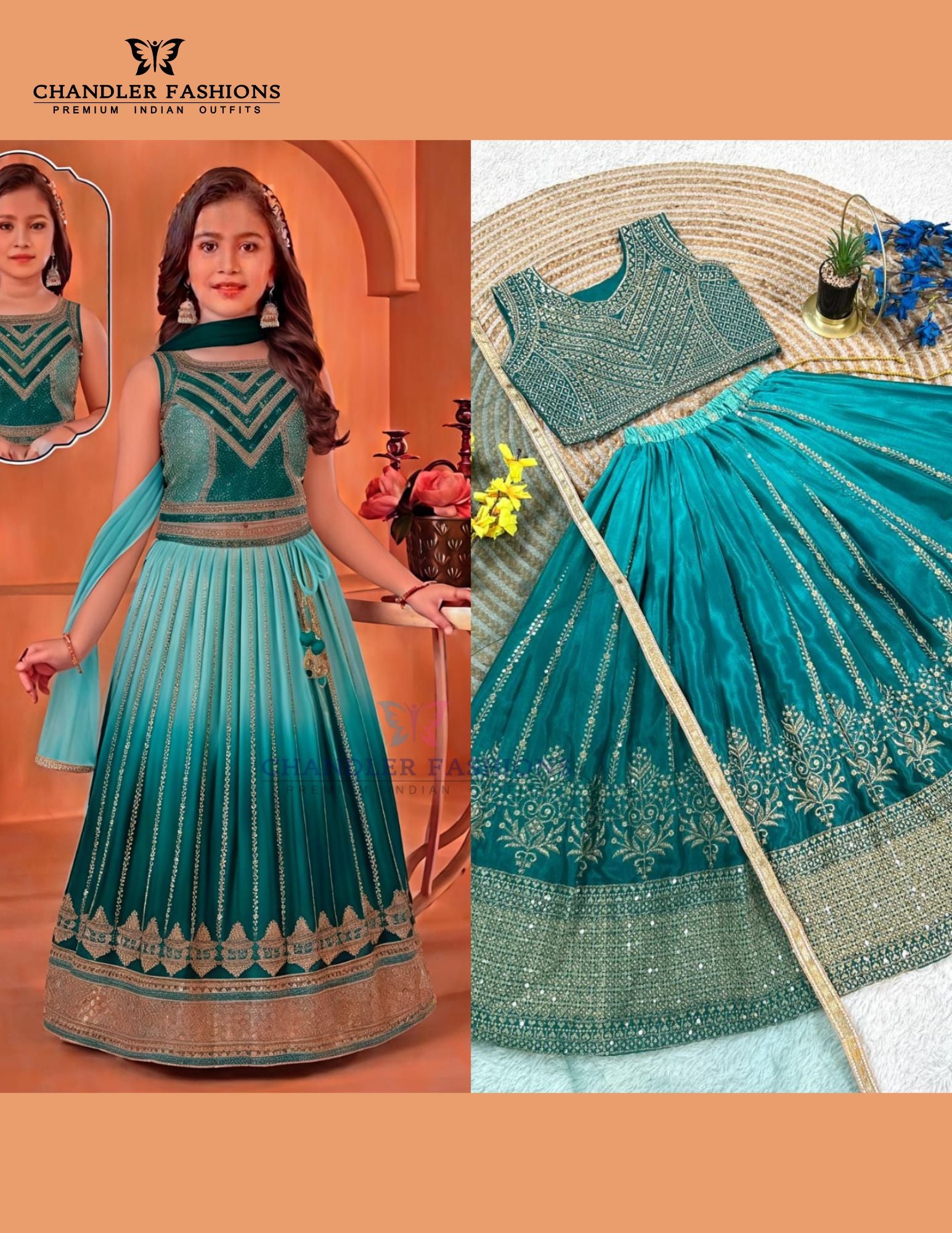 Attractive Teal Green Color Embroidery And Sequins Work Choli Set With Dupatta Near Me