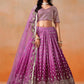Lovely Rani Pink Color Georgette With Embroidery And Sequins Work Lehenga Choli With Dupatta For Women