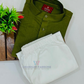 Olive Green Color Cotton Kurta Set In USA