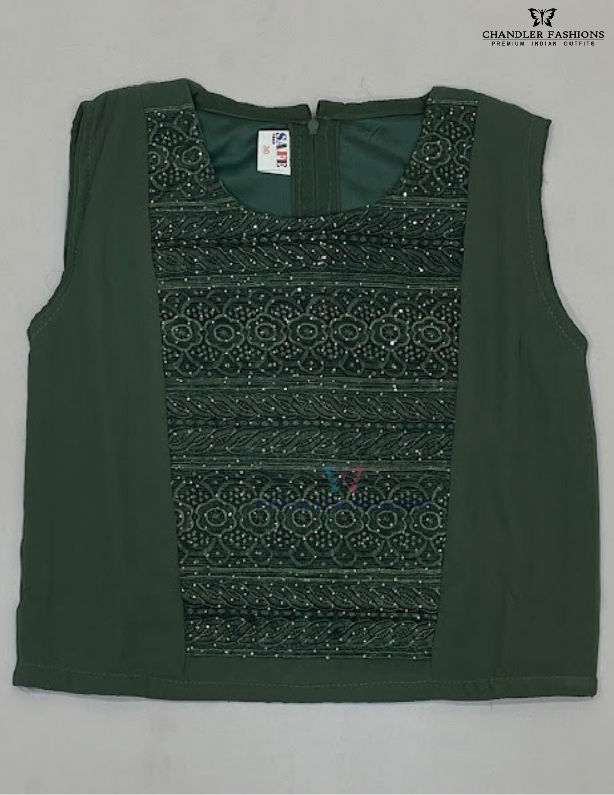 Olive Green Color Georgette Palazzo Suits With Embroidery Work In Mesa
