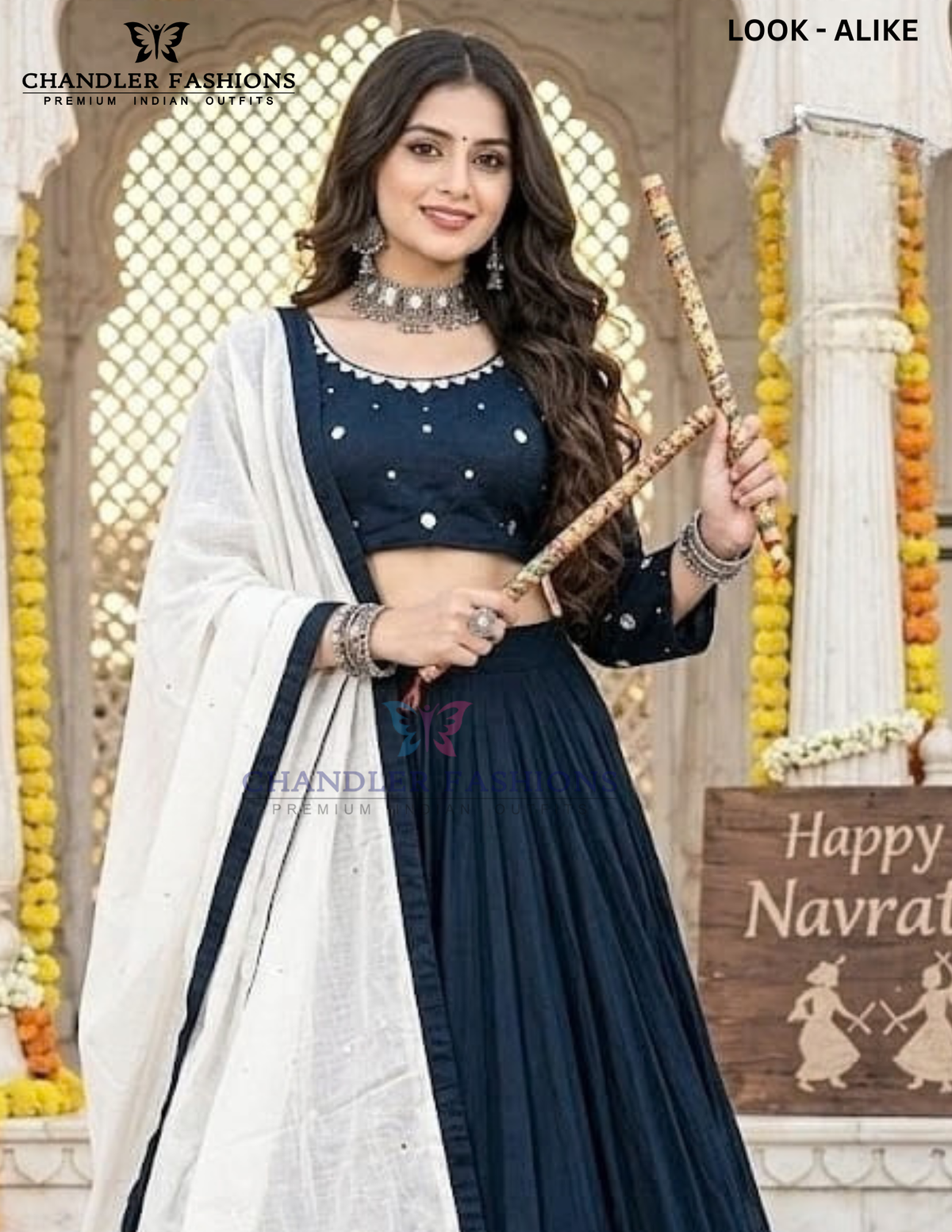 Navy Blue Color Rayon Cotton Mirror Work Chaniya Lehenga Choli Near Me