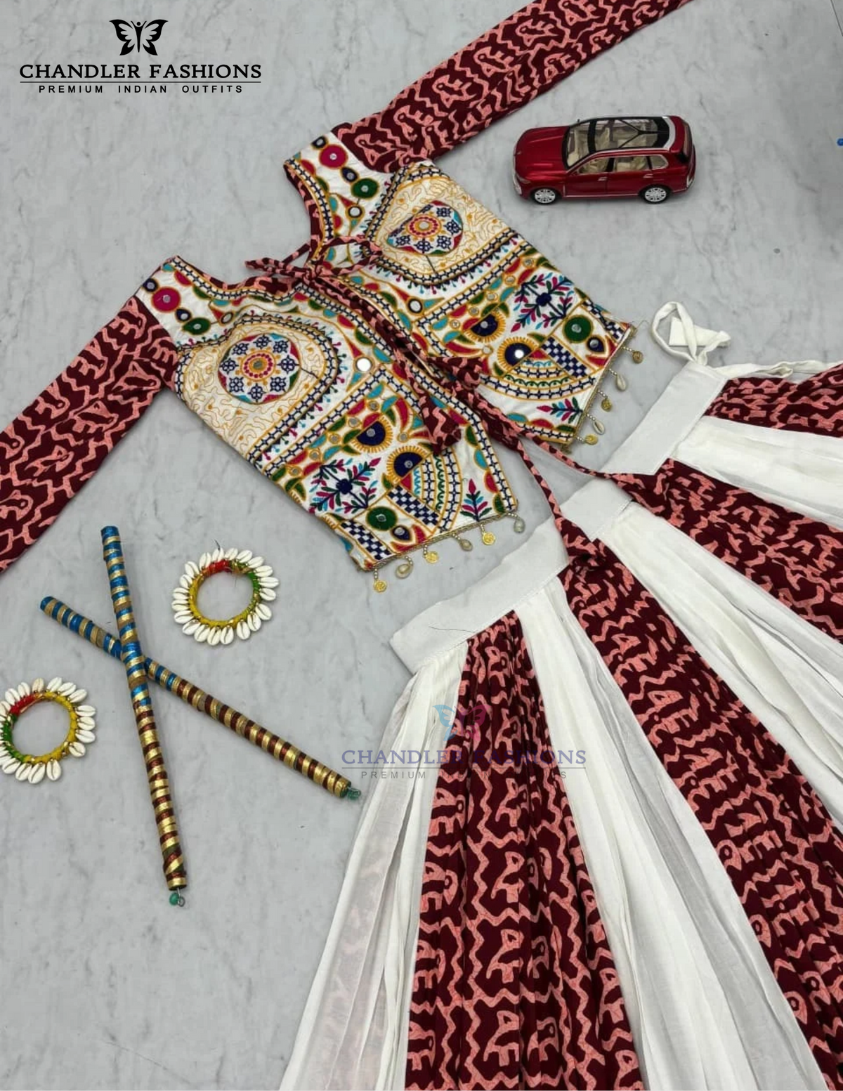 Maroon And White Color Chaniya Choli In Arizona