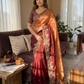 Alluring Maroon Color Fendy Chiffon With Embroidery And Sequins Work Saree