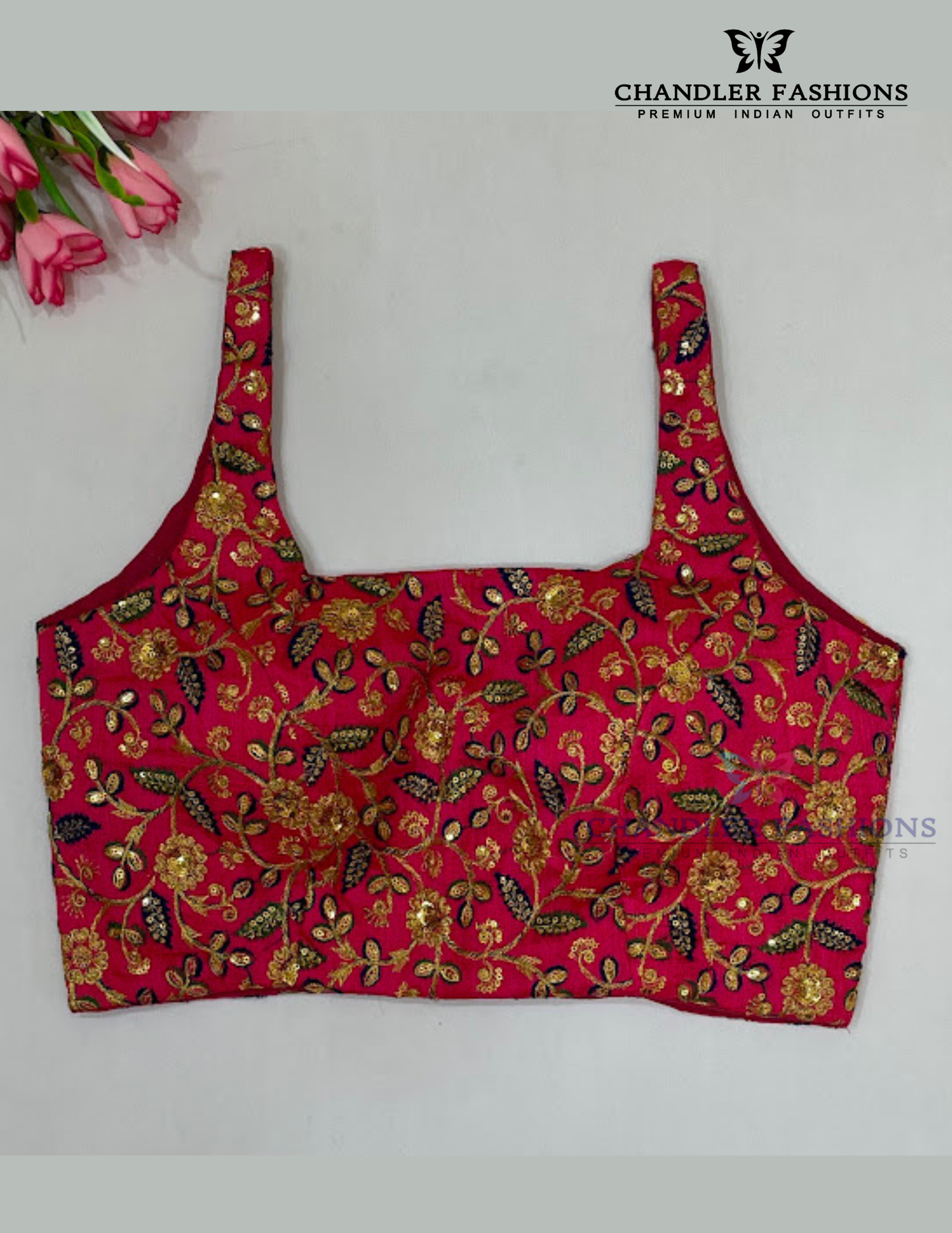 Amazing Pink Color Art Silk Embroidery Work Readymade Blouse For Women