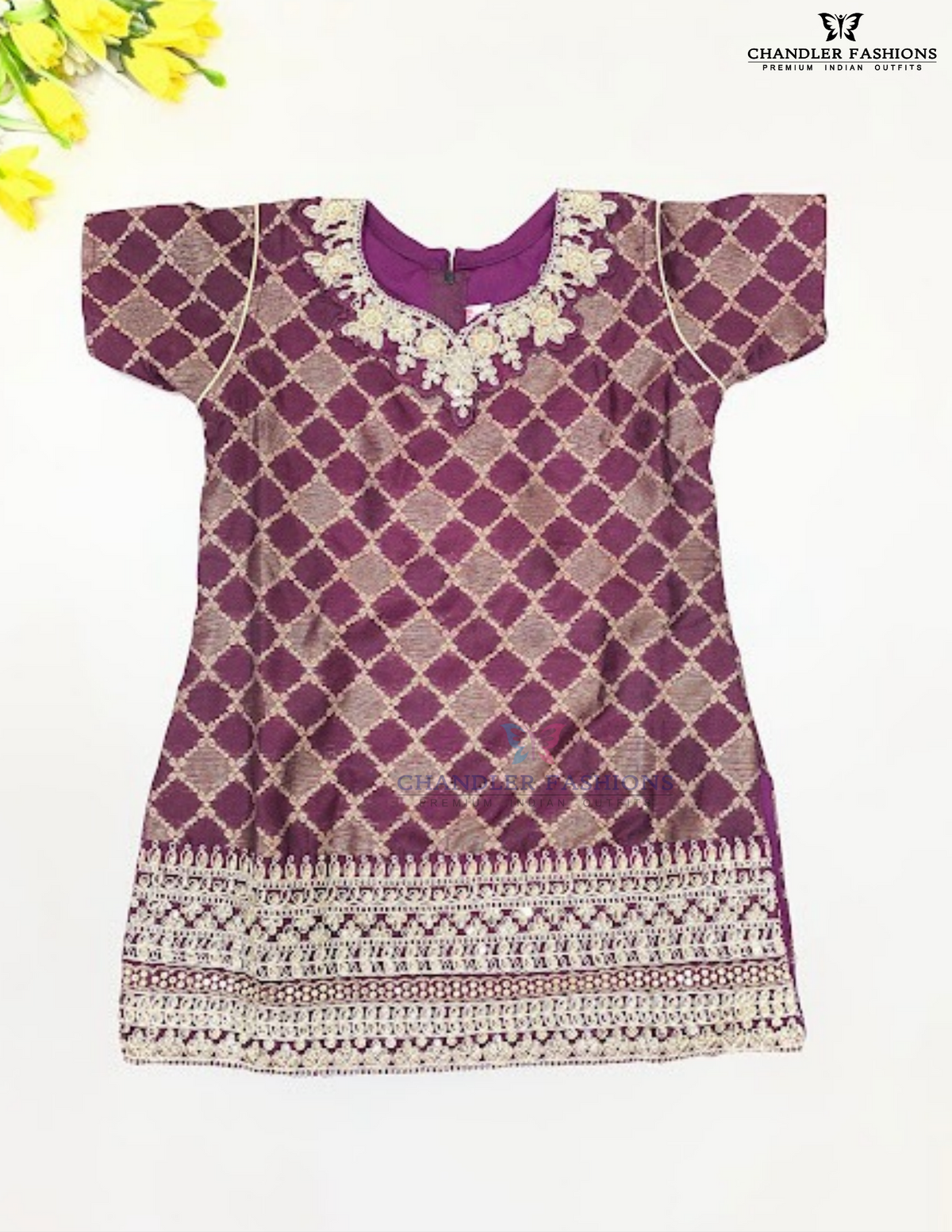 Maroon Color Palazzo Suits With Embroidery And Sequins Work In Mesa