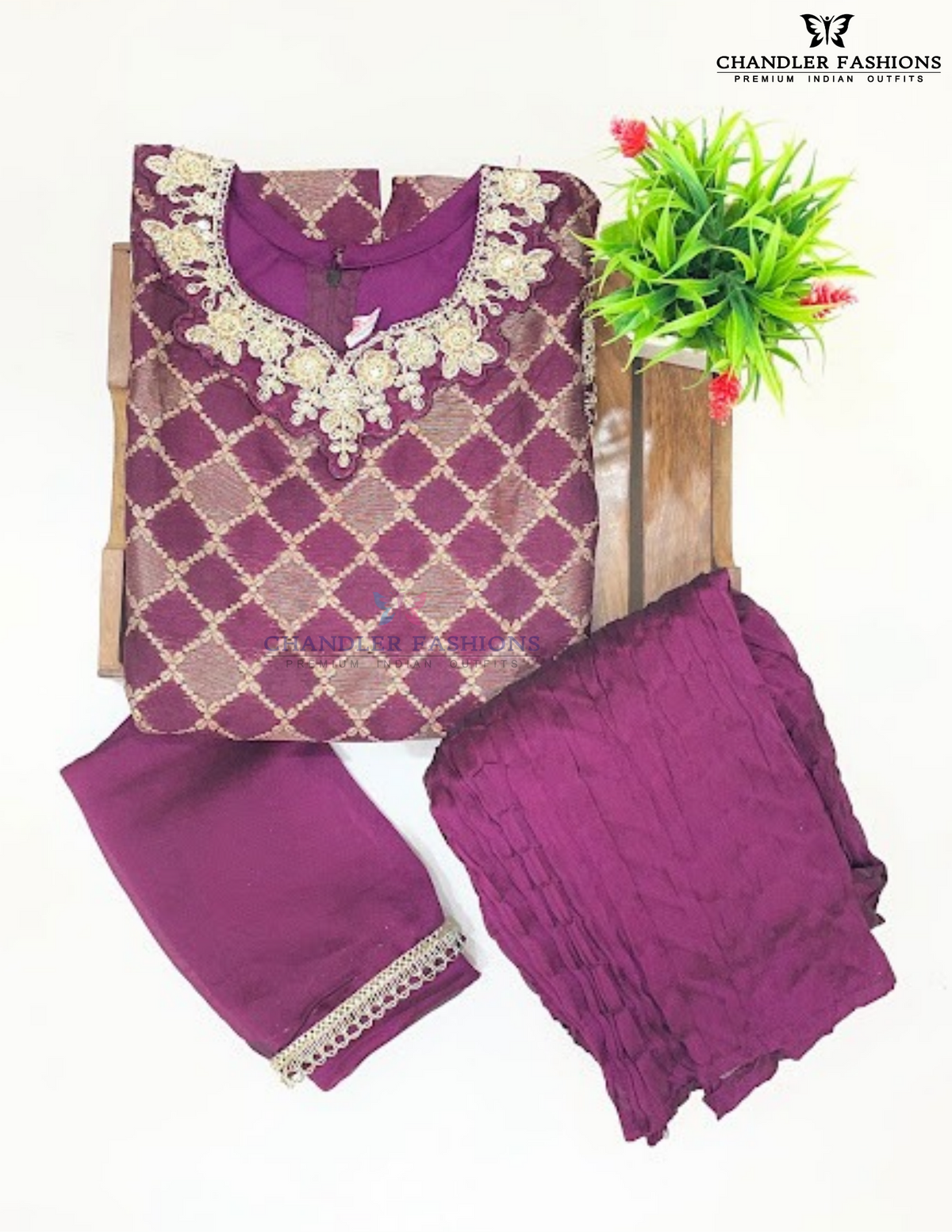 Maroon Color Georgette Palazzo Suits With Embroidery And Sequins Work In USA