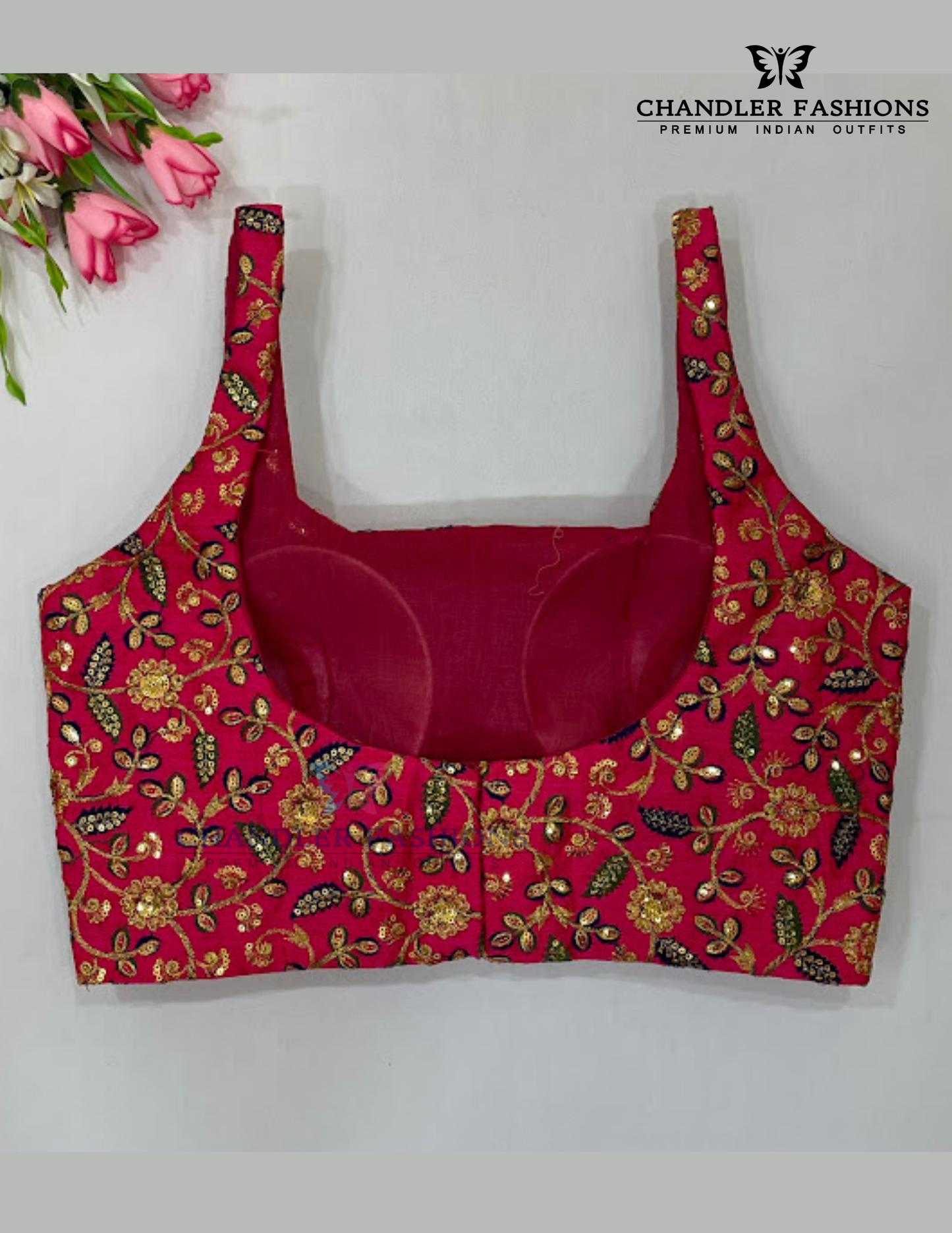 Pink Color Art Silk Embroidery Work Readymade Blouse Near Me