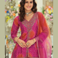 Pink Color Chinon With And Embroidery Work Palazzo Suits In USA