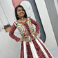 Maroon And White Color Pure Cotton With Mirror Work Chaniya Choli In Douglas
