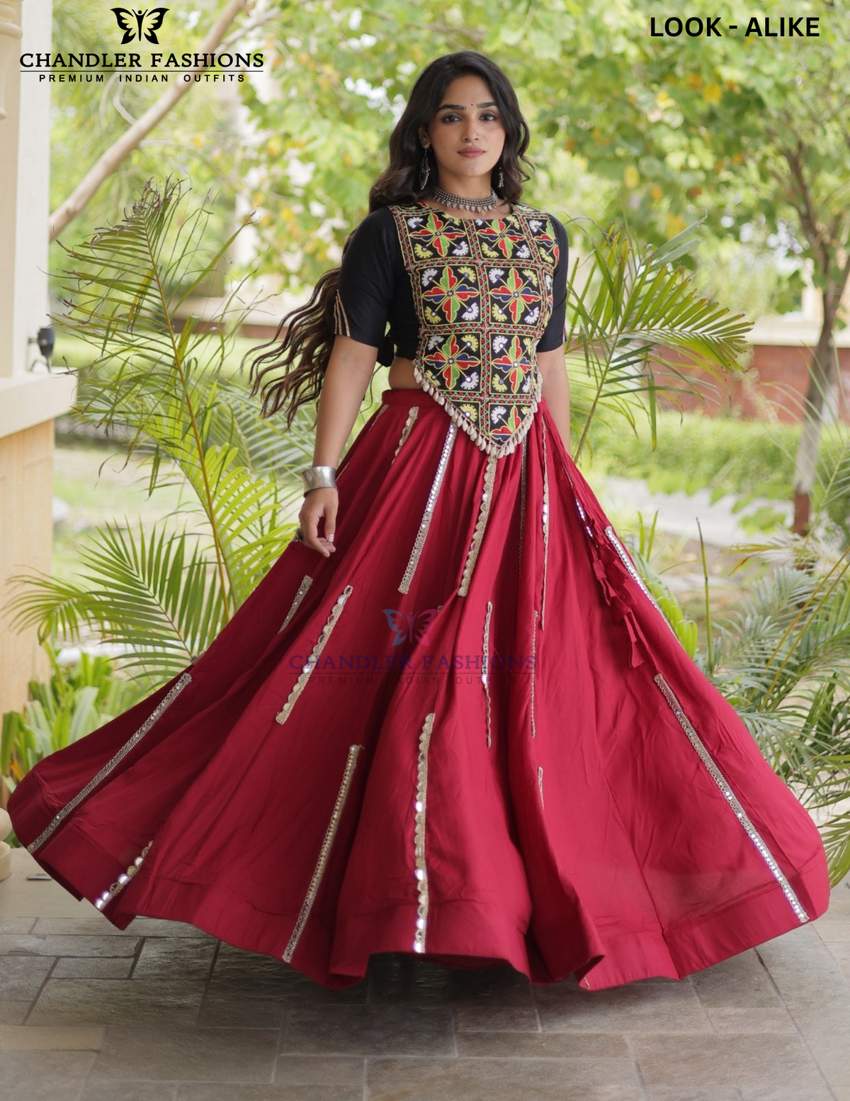 Maroon Color Rayon Cotton With Thread And Multi Mirror Lace Work Chaniya Choli Near Me