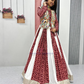 Attractive Maroon And White Color Pure Cotton With Gamthi Embroidery And Mirror Work Chaniya Choli For Women