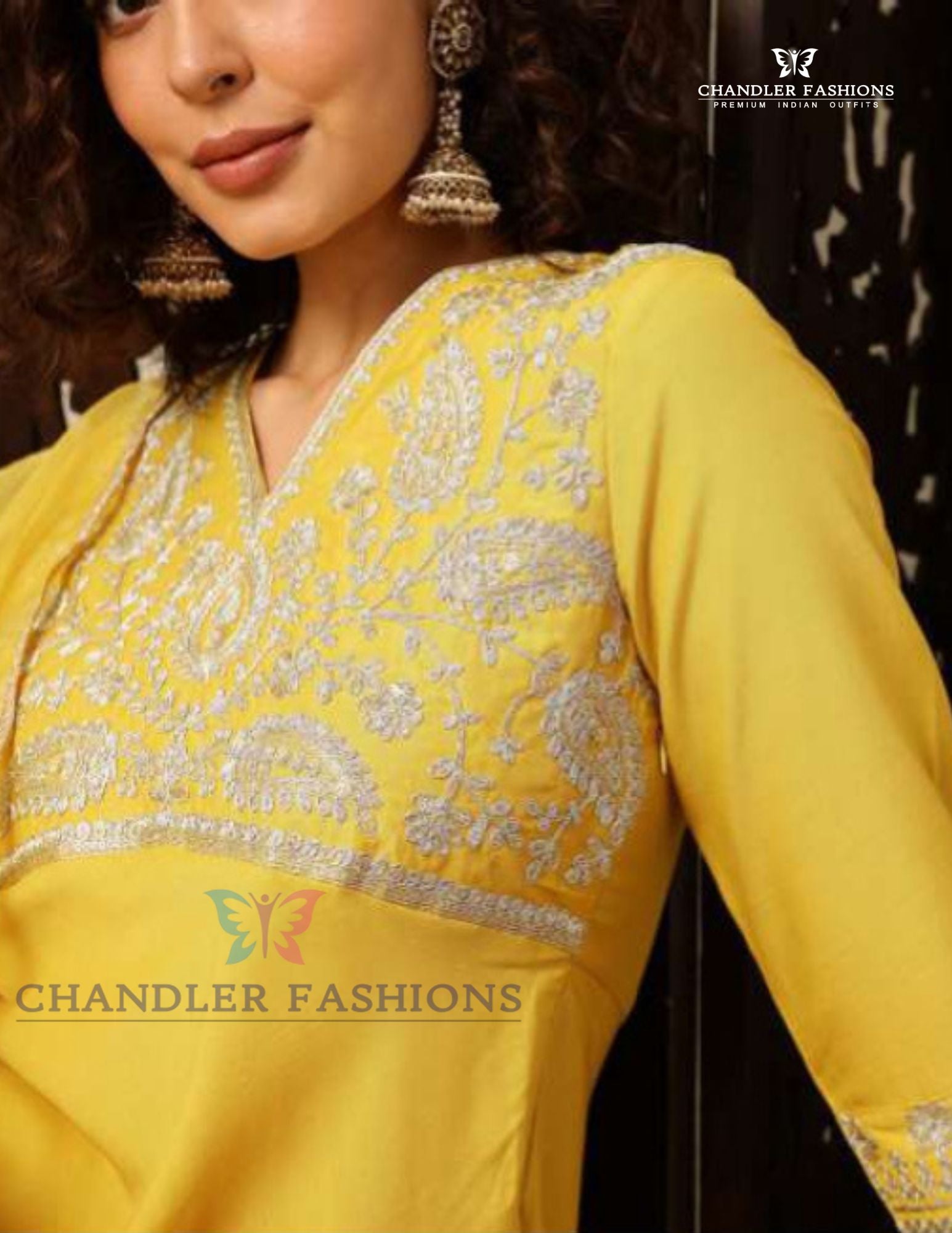 Yellow Color Silk Blend With Embroidery Work Sharara Suits For Women Near Me