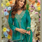 Teal Blue Color Embroidery Work Palazzo Suits In Mesa