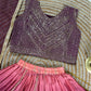 Purple Color Embroidery Work Choli Set With Dupatta In Yuma