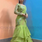 Glorious Green Color Ready To Wear Faux Georgette Lehenga For Women