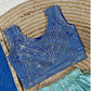 Blue Color Sequins Work Choli Set With Dupatta In Douglas