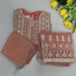 Sttunning Peach Color Chiffon Palazzo Suits With Heavy Embroidery Work Near Me