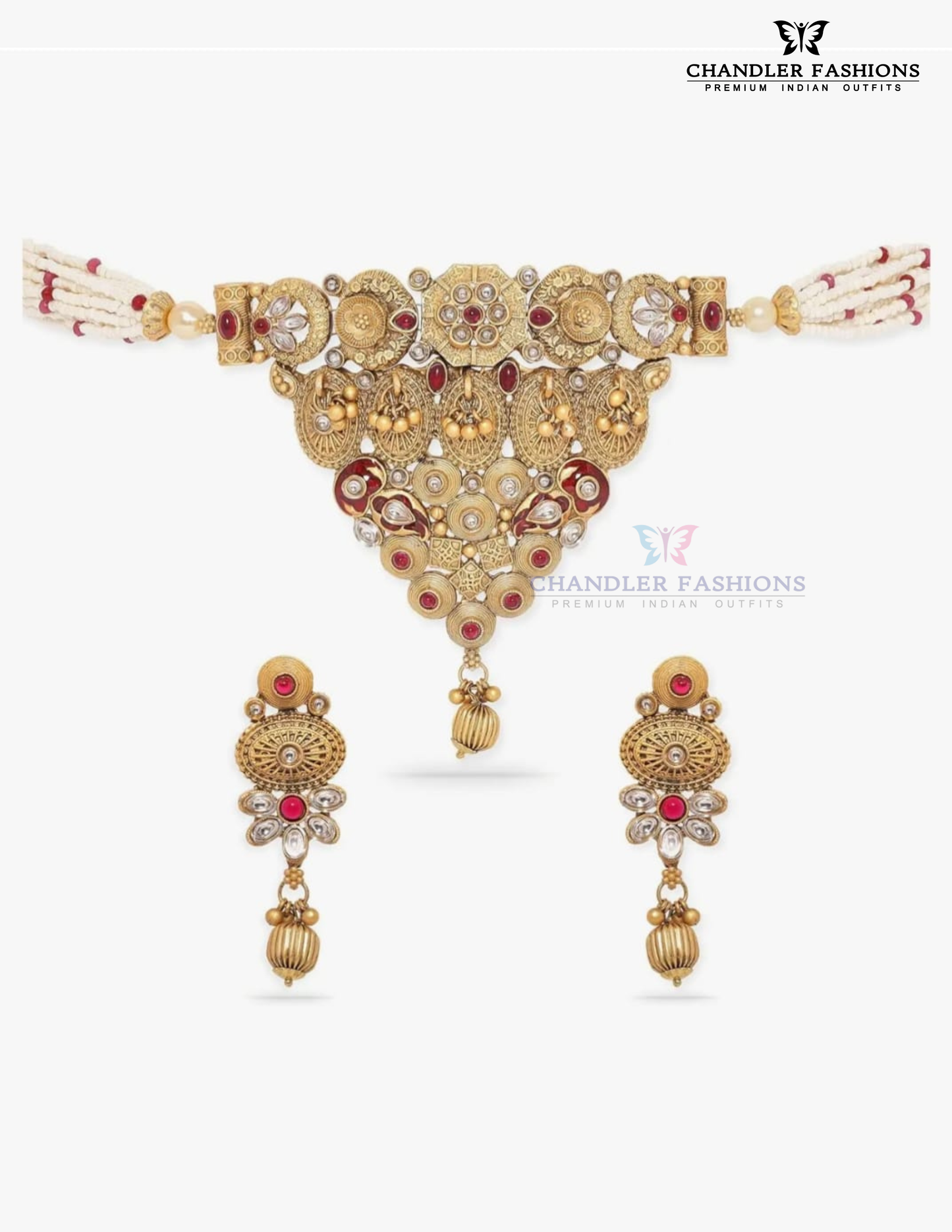 Antique Gold Necklace With Earrings In USA