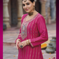 Pink Color Chinon With Embroidery Work Palazzo Suits Near Me