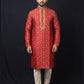 Stunning Maroon Color Raw Silk Men's Kurta With Pajama Pant