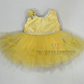 Stunning Yellow Color Soft Net With Embroidery Work Frock For Kids