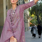 Lavender Color Soft Organza With Embroidery Work Salwar Suits Near Me