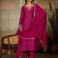 Attractive Dark Pink Color Silk With Embroidery And Sequins Work Salwar Suits With Dupatta For Women