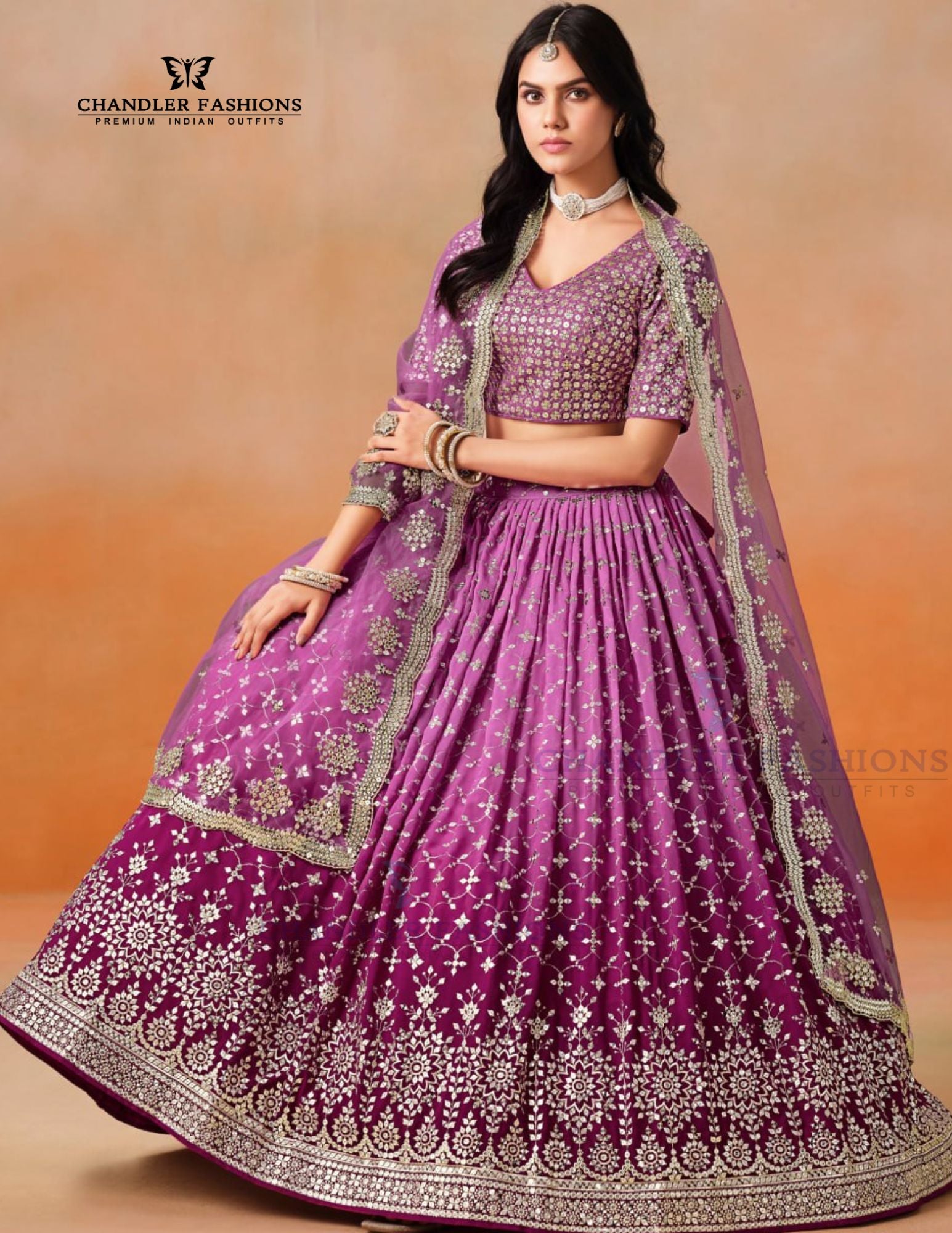 Pink Georgette With Embroidery Work Lehenga In Glendale