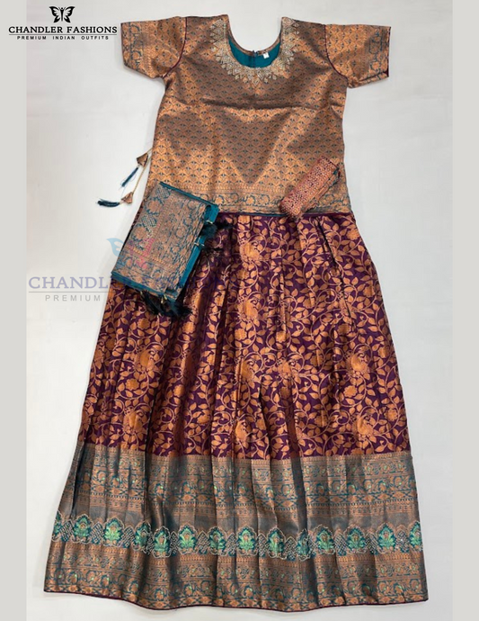 Attractive Green Color With Stone And Zari Work Choli Set For Girls
