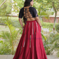 Maroon Color Cotton With Multi Mirror Lace Work Chaniya Choli In USA