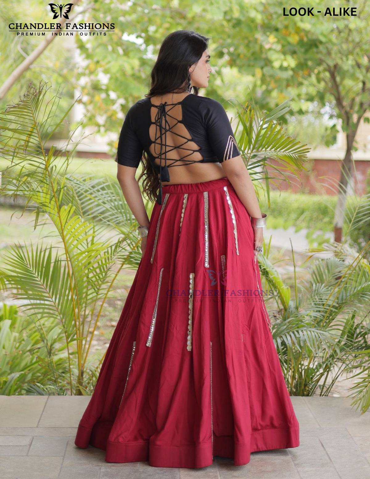 Maroon Color Cotton With Multi Mirror Lace Work Chaniya Choli In USA