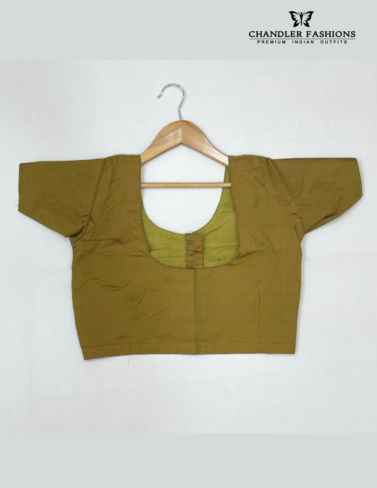 Mehendi Green Color Silk Cotton Blouse Near Me