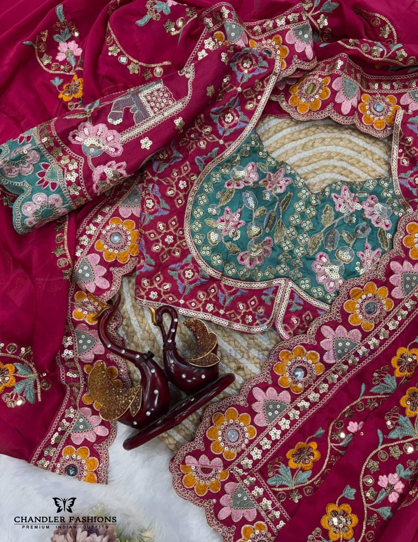 Attractive Sequins And Embroidery Work Saree In Chandler