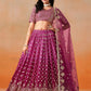 Lovely Red Pink Color Georgette With Embroidery And Sequins Work Lehenga Choli With Dupatta For Women