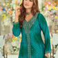 Teal Blue Color Chinon With Embroidery Work Palazzo Suits In USA