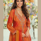 Orange Color Chinon With Embroidery Work Palazzo Suit In USA