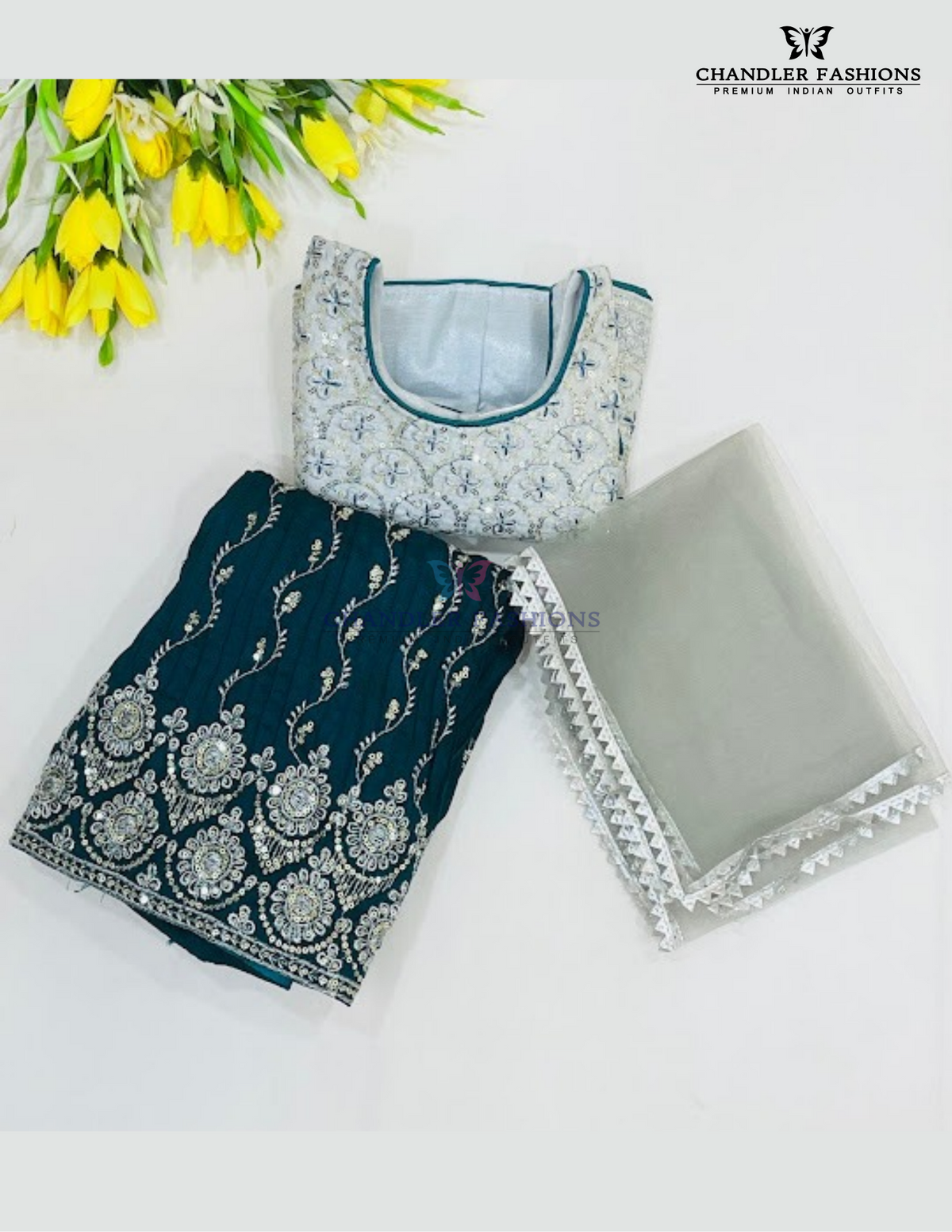 Teal Green Color Georgette With Choli Sets Embroidery And Sequins Work Near Me