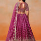 Red Pink Color Georgette With Embroidery And Sequins Work Lehenga In USA