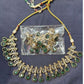 Graceful Gold Plated Dark Green Color Kundan Necklace With Earrings And Maang Tikka Near Me