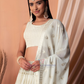 White Color Georgette Choli With Embroidery Work In Mesa