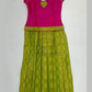 Beautiful Pink And Green Color Art Silk Langa Set With Printed Work For Girls