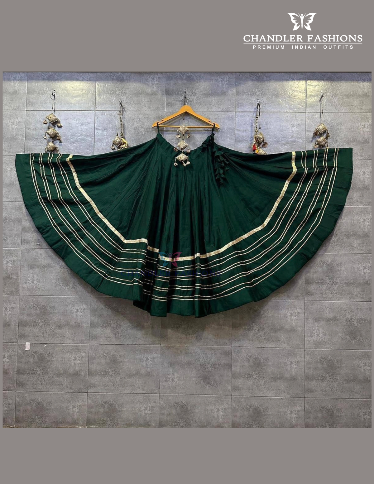 Beautiful Green Color Rayon Cotton With Zari Work Skirts For Women